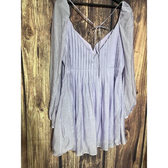 Astr the label Carina Mini dress lavender Sz XL Balloon Sleeves Party Open Back - Picture 11 of 13
